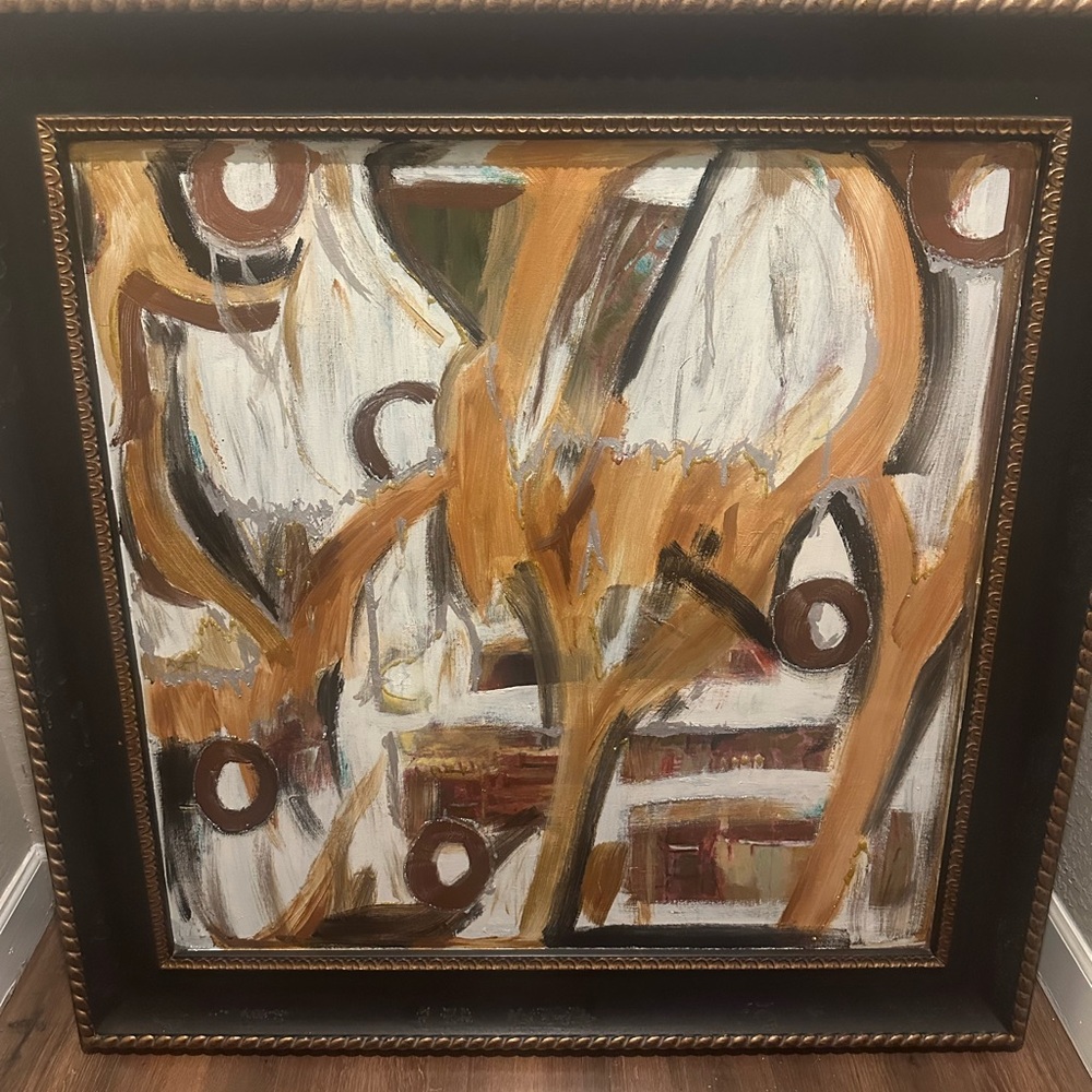 Custom art work with warm tones -abstract painting